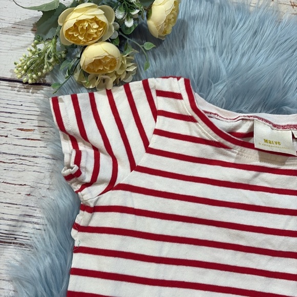 Anthropologie Maeve Rochelle Striped Red White Tee Dress sz S - Picture 3 of 11